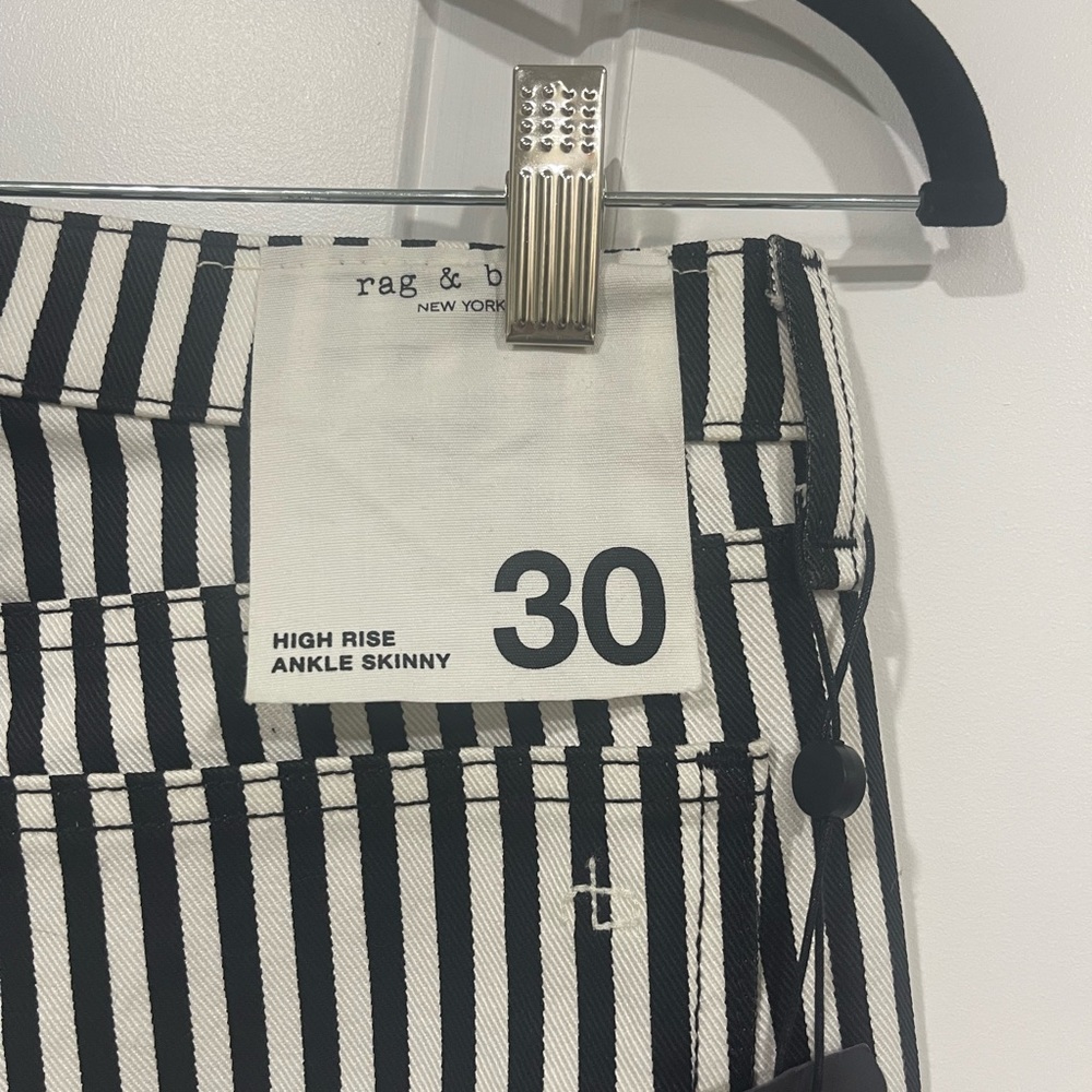 Rag & Bone Blk/Wht striped jeans - Picture 5 of 6